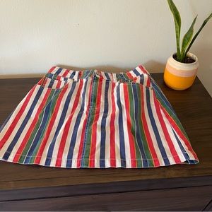 Striped Mini Denim Skirt